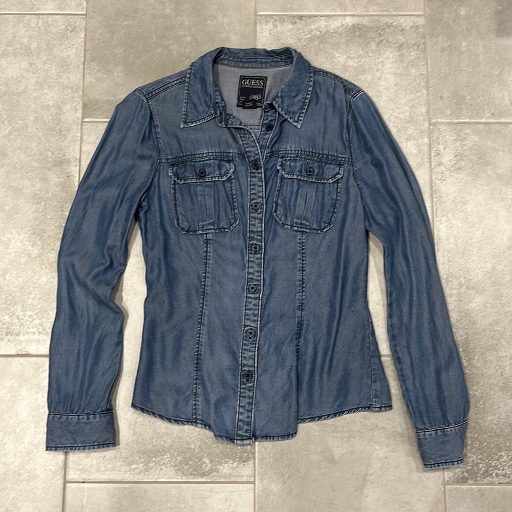 GUESS Button Down Long Sleeve Shirt S